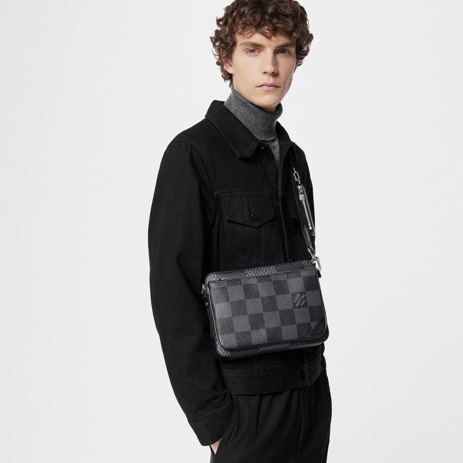 Men Louis Vuitton Damier Signature | Trio Messenger