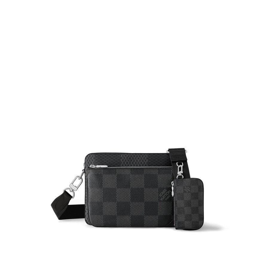 Men Louis Vuitton Damier Signature | Trio Messenger