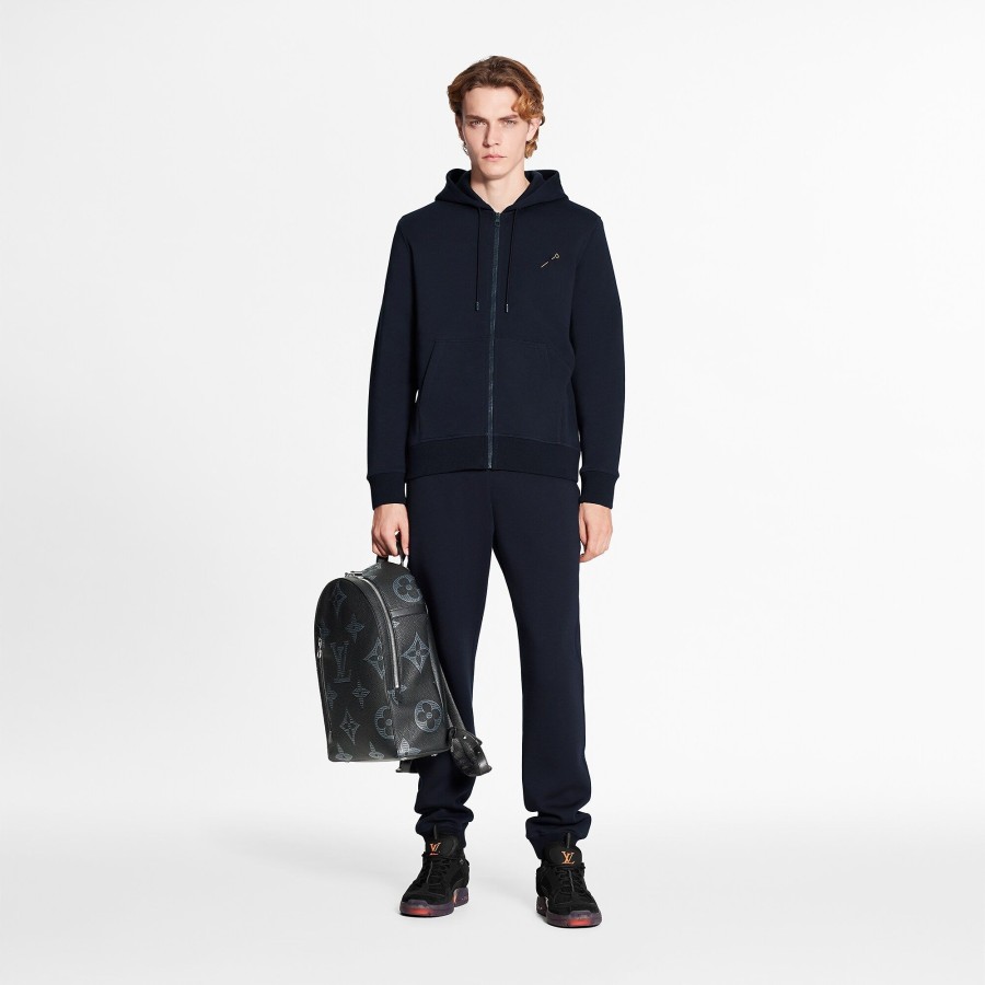 Men Louis Vuitton Knitwear And Sweatshirts | Double Face Travel Hoodie Night Blue