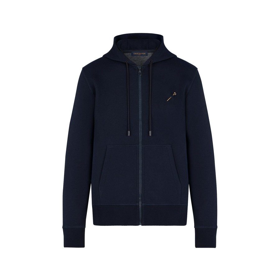 Men Louis Vuitton Knitwear And Sweatshirts | Double Face Travel Hoodie Night Blue