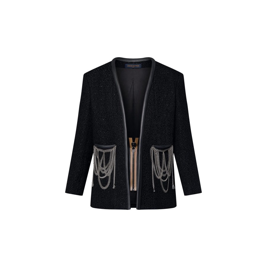 Women Louis Vuitton Coats And Jackets | Scuba Trim Tweed Jacket