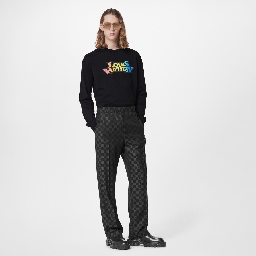 Men Louis Vuitton T-Shirts And Polos | Lv Fade Printed Long-Sleeved T-Shirt