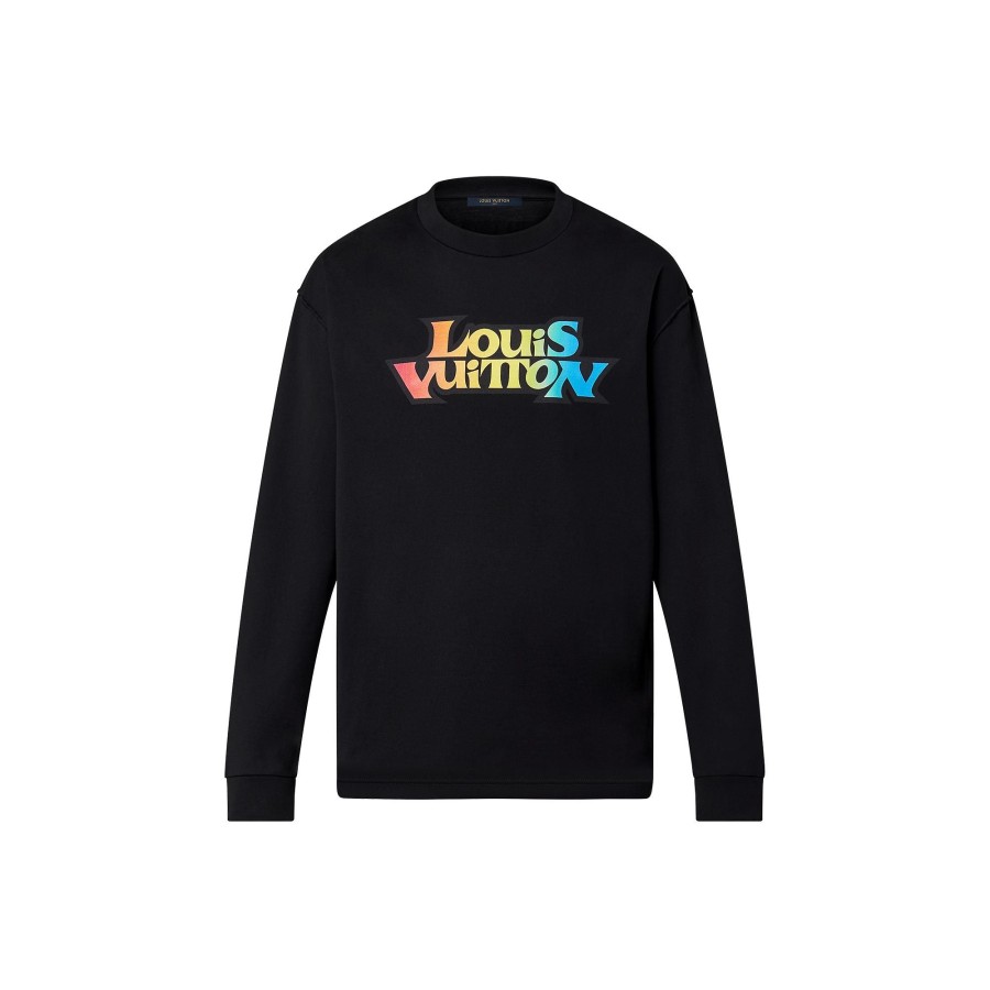 Men Louis Vuitton T-Shirts And Polos | Lv Fade Printed Long-Sleeved T-Shirt