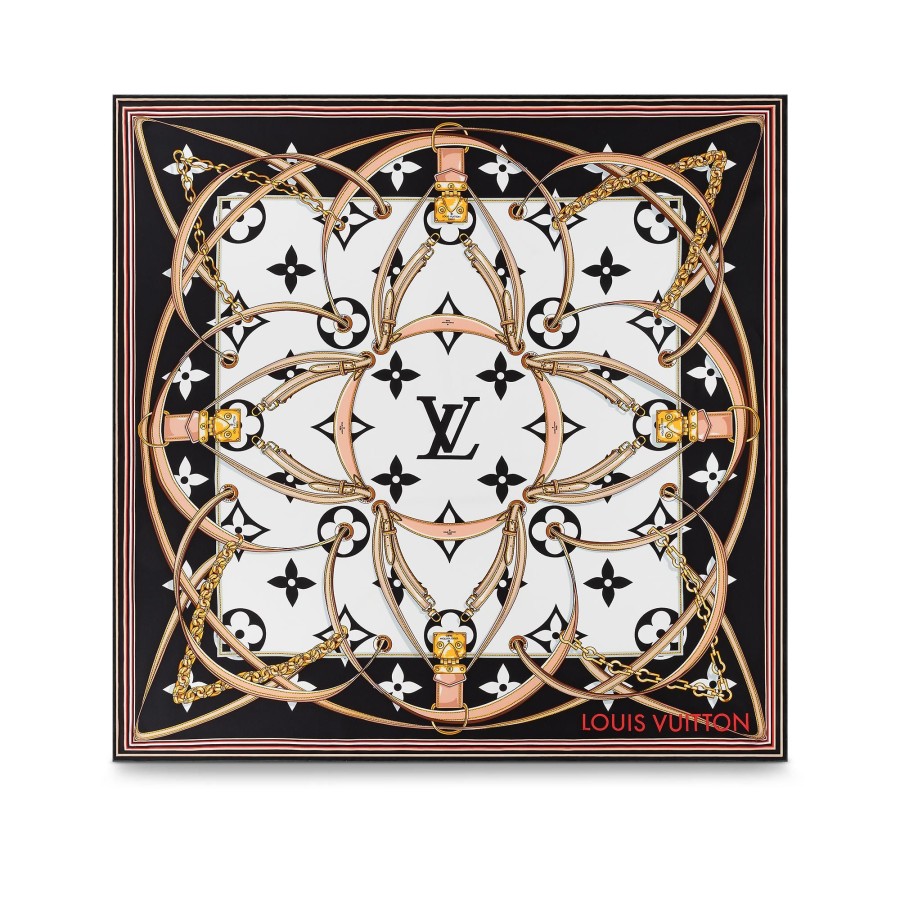 Women Louis Vuitton Silk Squares And Bandeaus | Ultimate Monogram Square 90 Black