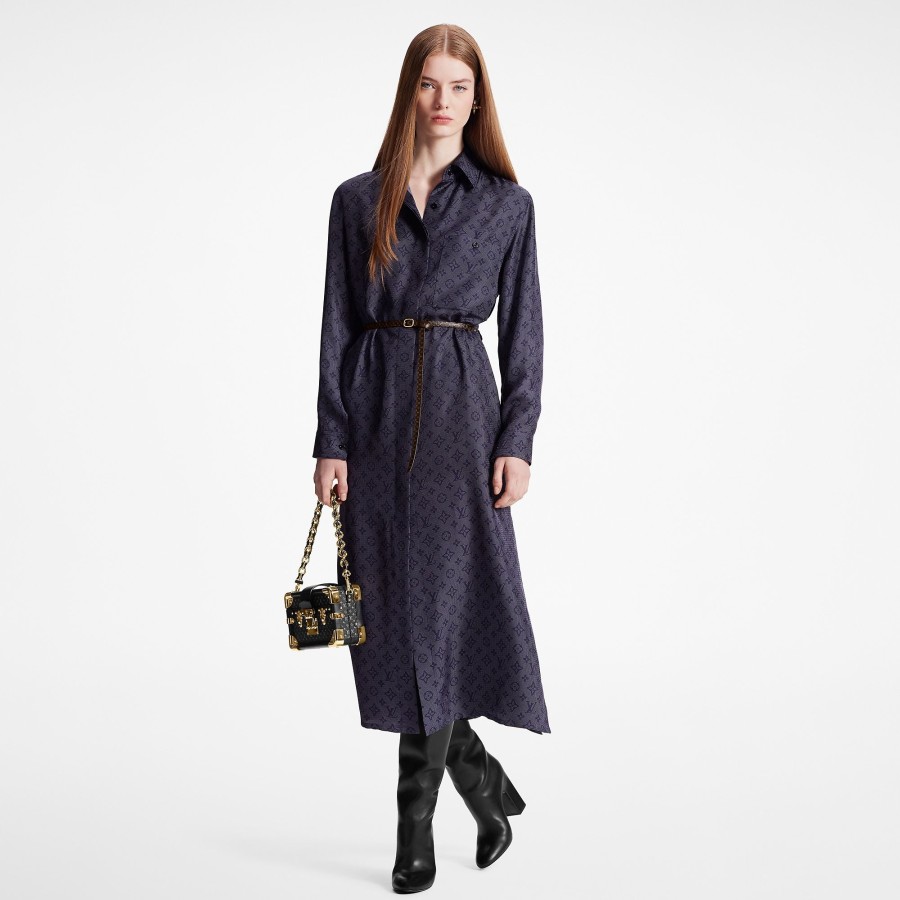 Women Louis Vuitton Dresses | Inverted Mahina Monogram Shirt Dress