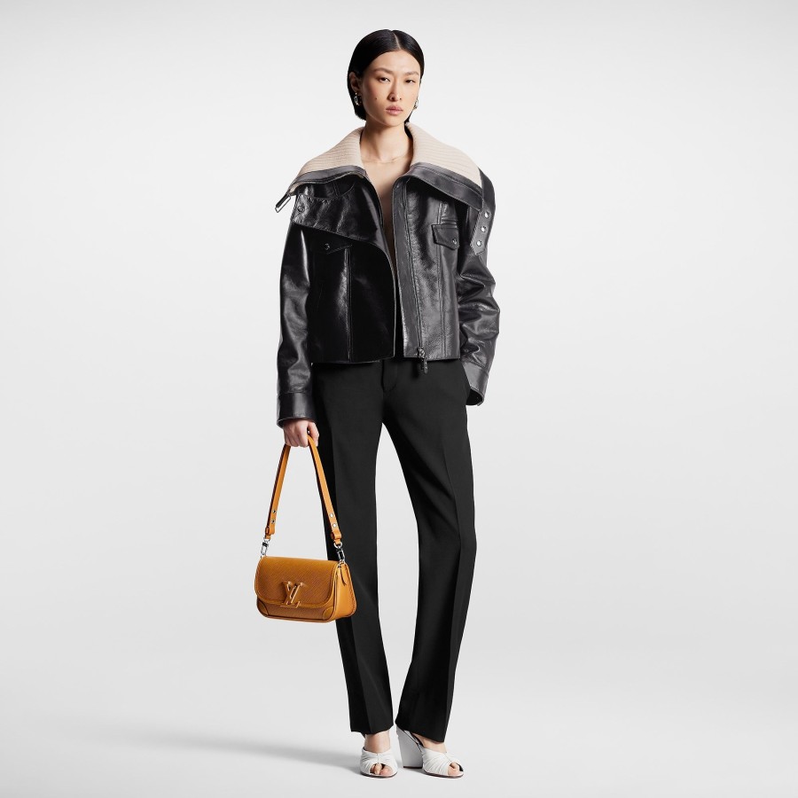 Women Louis Vuitton Coats And Jackets | Ribbed Back Biker Jacket