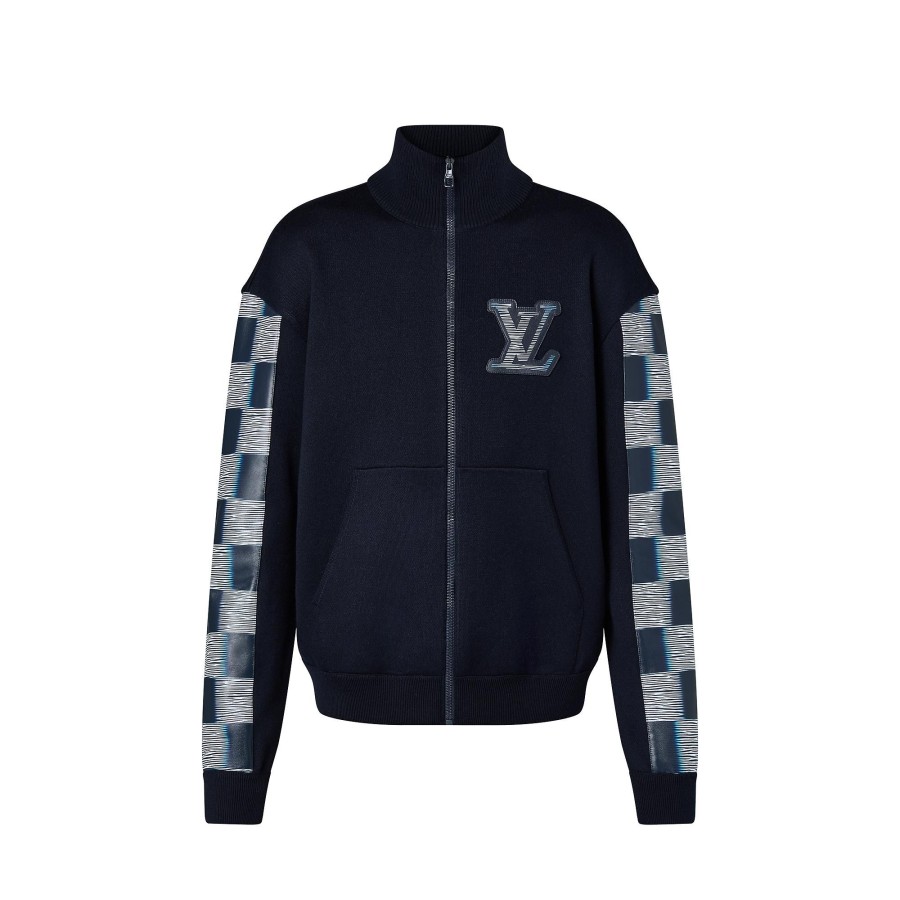 Men Louis Vuitton Knitwear And Sweatshirts | Wool And Leather Tracktop