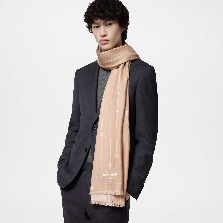 Men Louis Vuitton Scarves | Mng Stripes Stole Beige