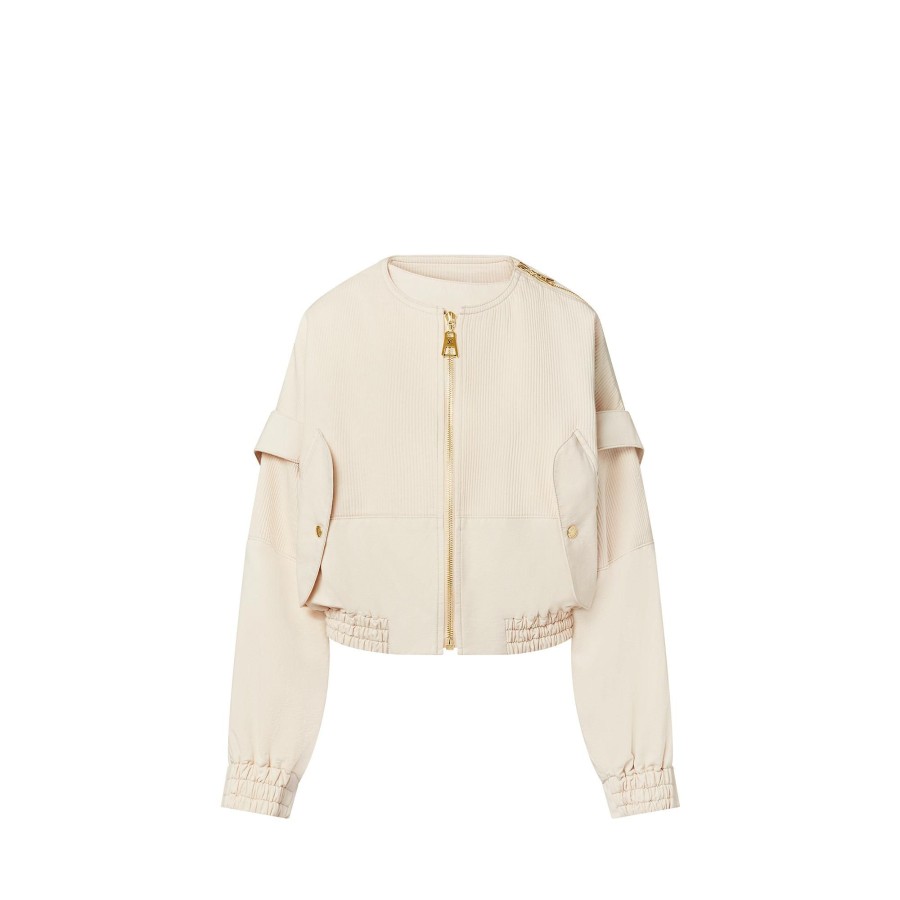 Women Louis Vuitton Coats And Jackets | Ribbed Denim Bomber Jacket